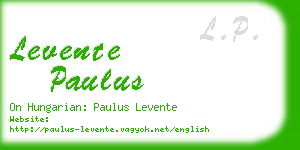 levente paulus business card